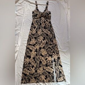 Derek Heart Tropical Leaf Print Smocked Sundress XL